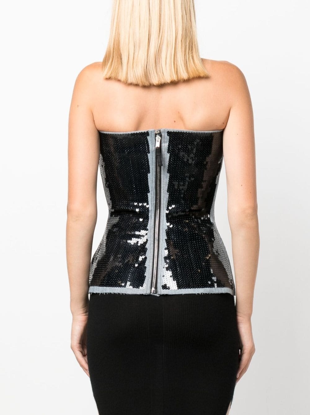 sequin-embellished bustier top - 4