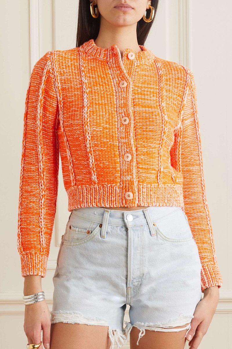 Two-tone ribbed cotton cardigan 3