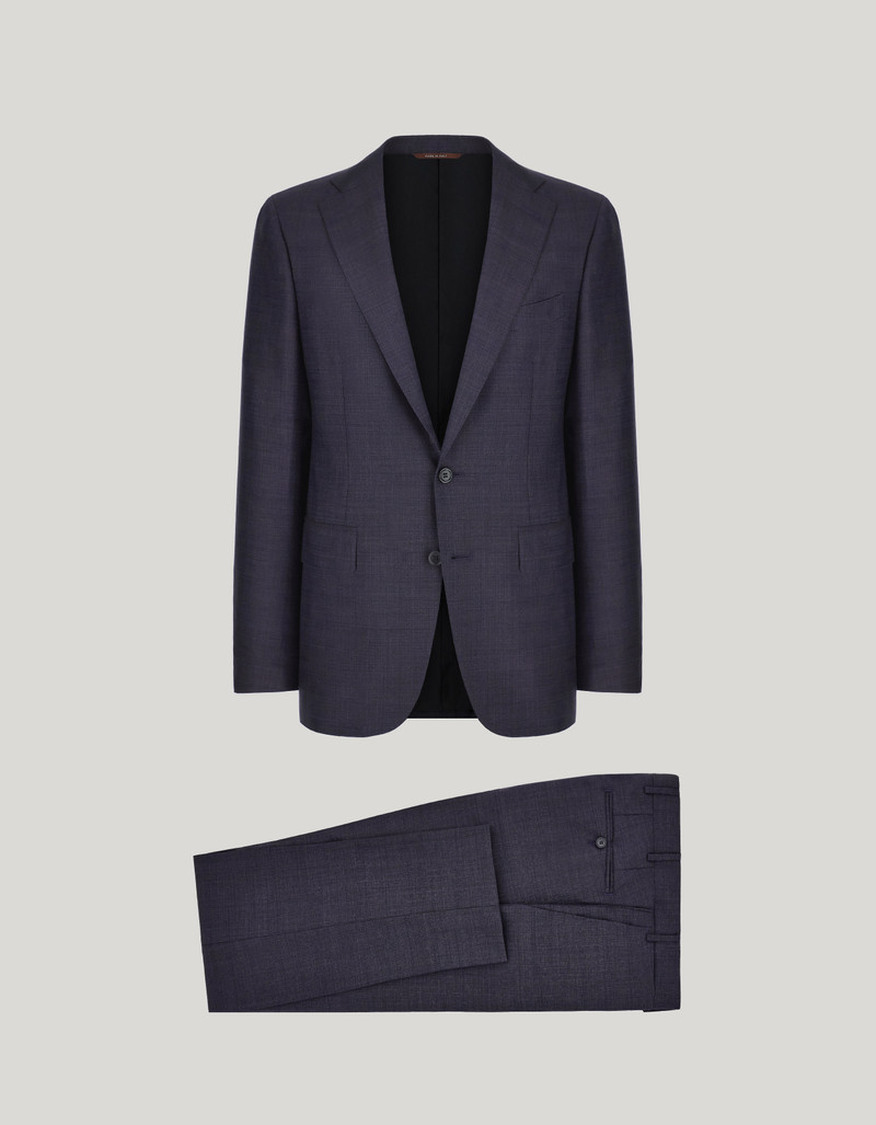 BLUE MODERN CUT PURE WOOL SUIT WITH SINGLE-BREASTED JACKET 1