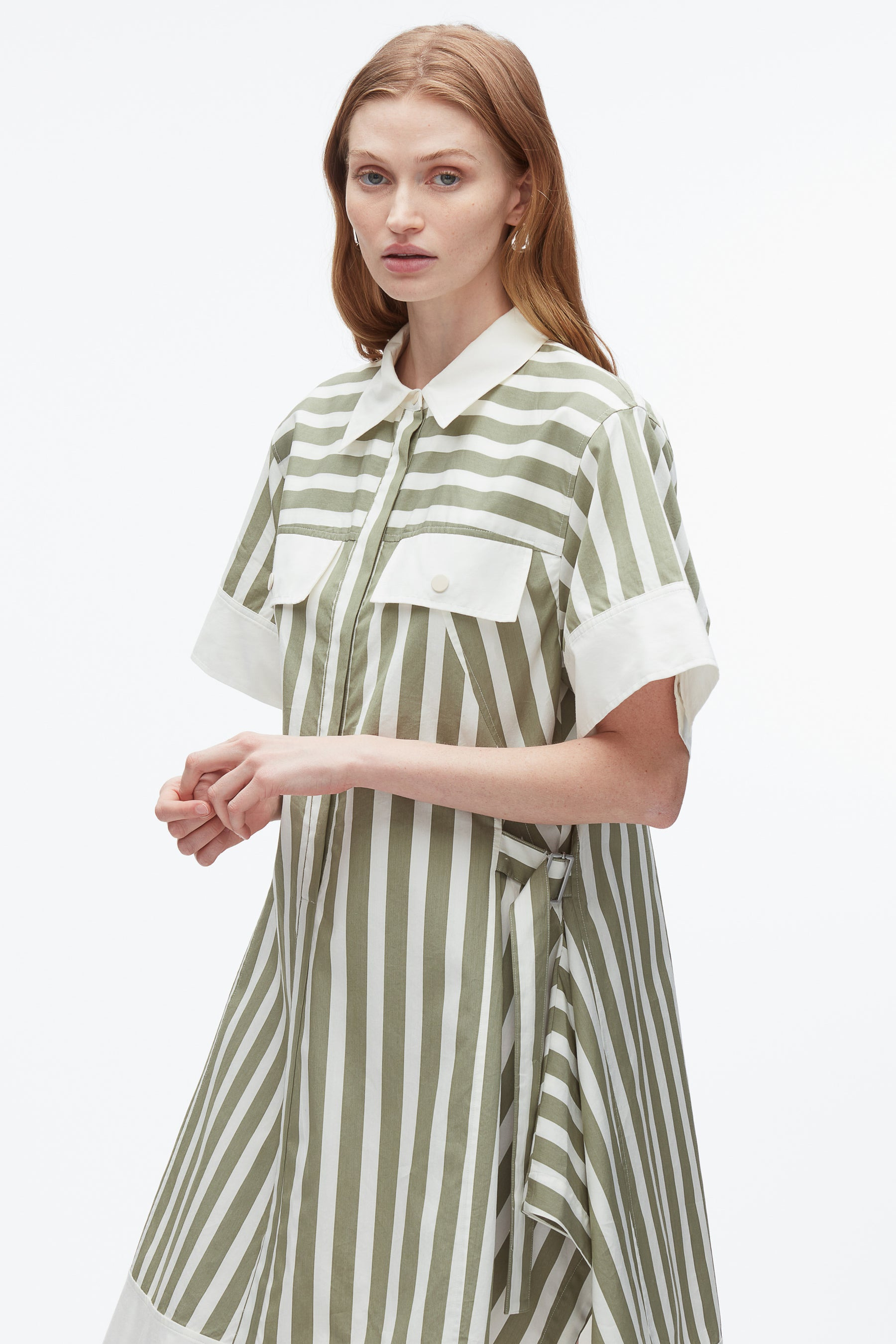 Stripe Shirt Dress - 5