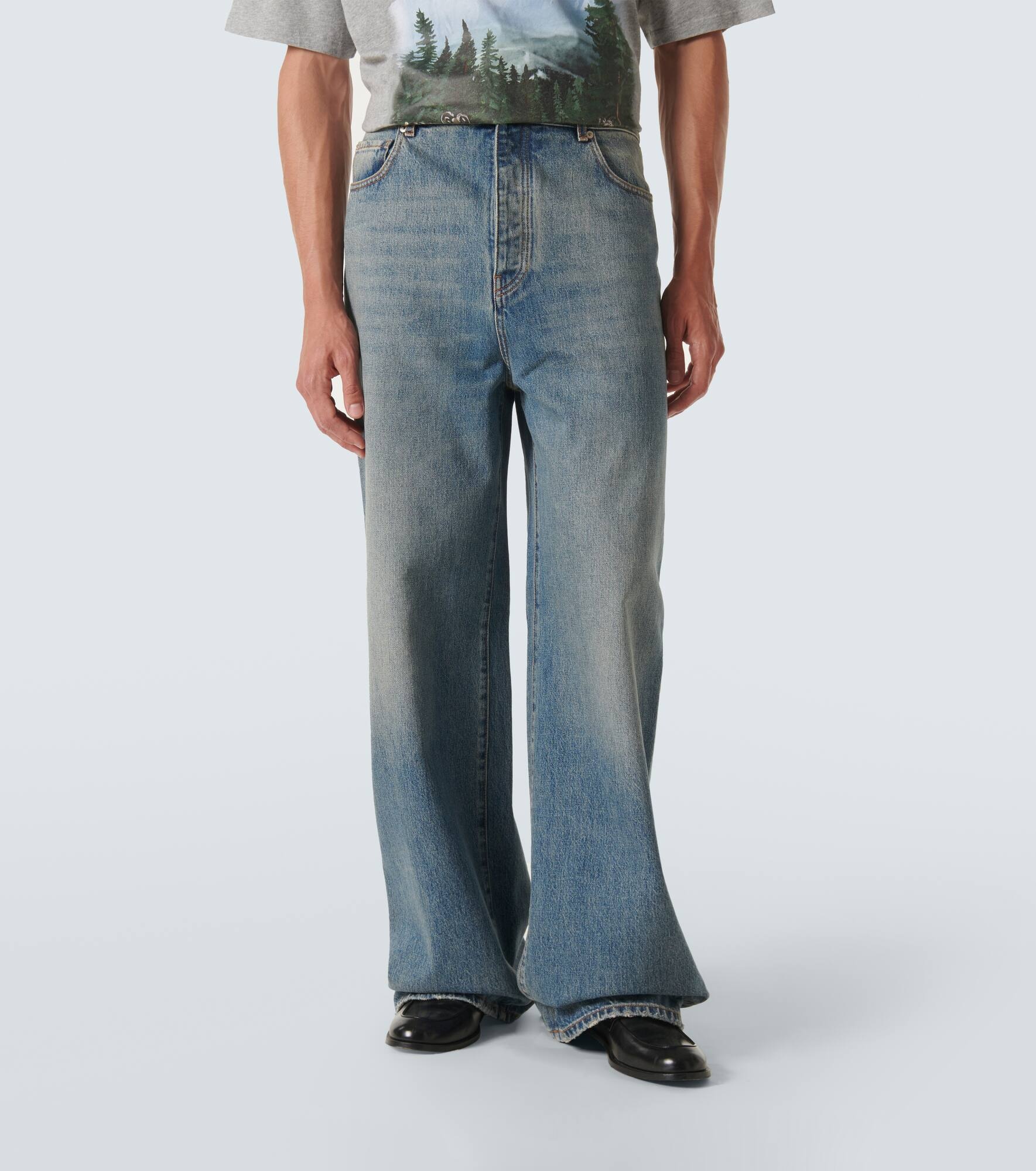 Faded wide-leg jeans - 3