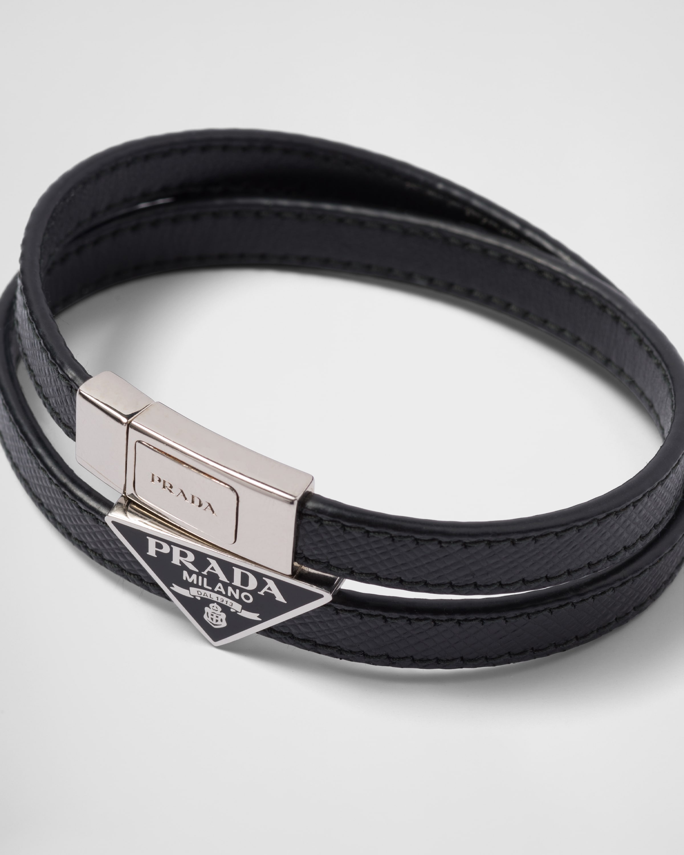 【送料&関税込】Prada Two-tone Leather Bracelet Prada Two-tone Leather Bracelet | italist