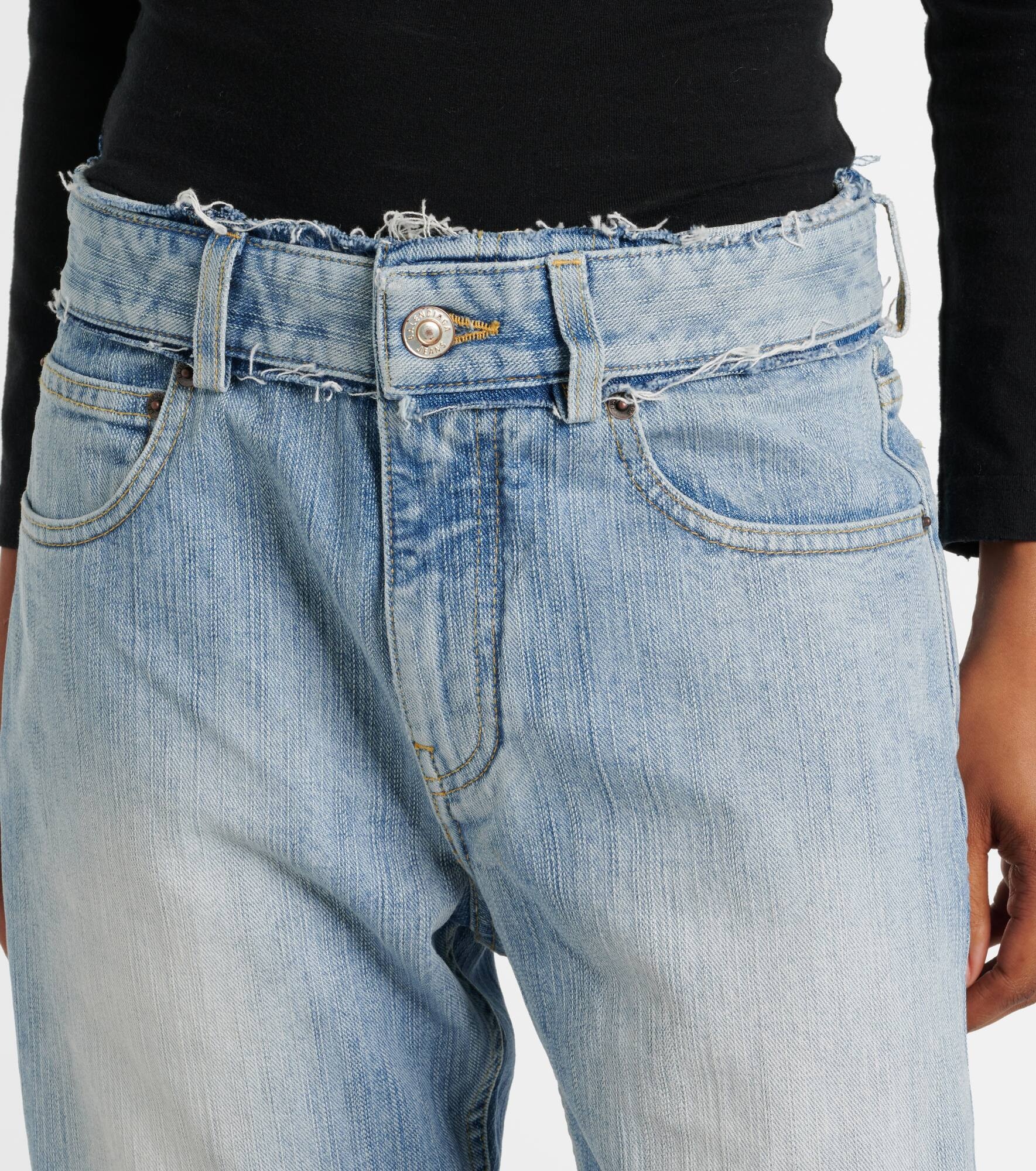 Low-rise faded straight jeans - 4