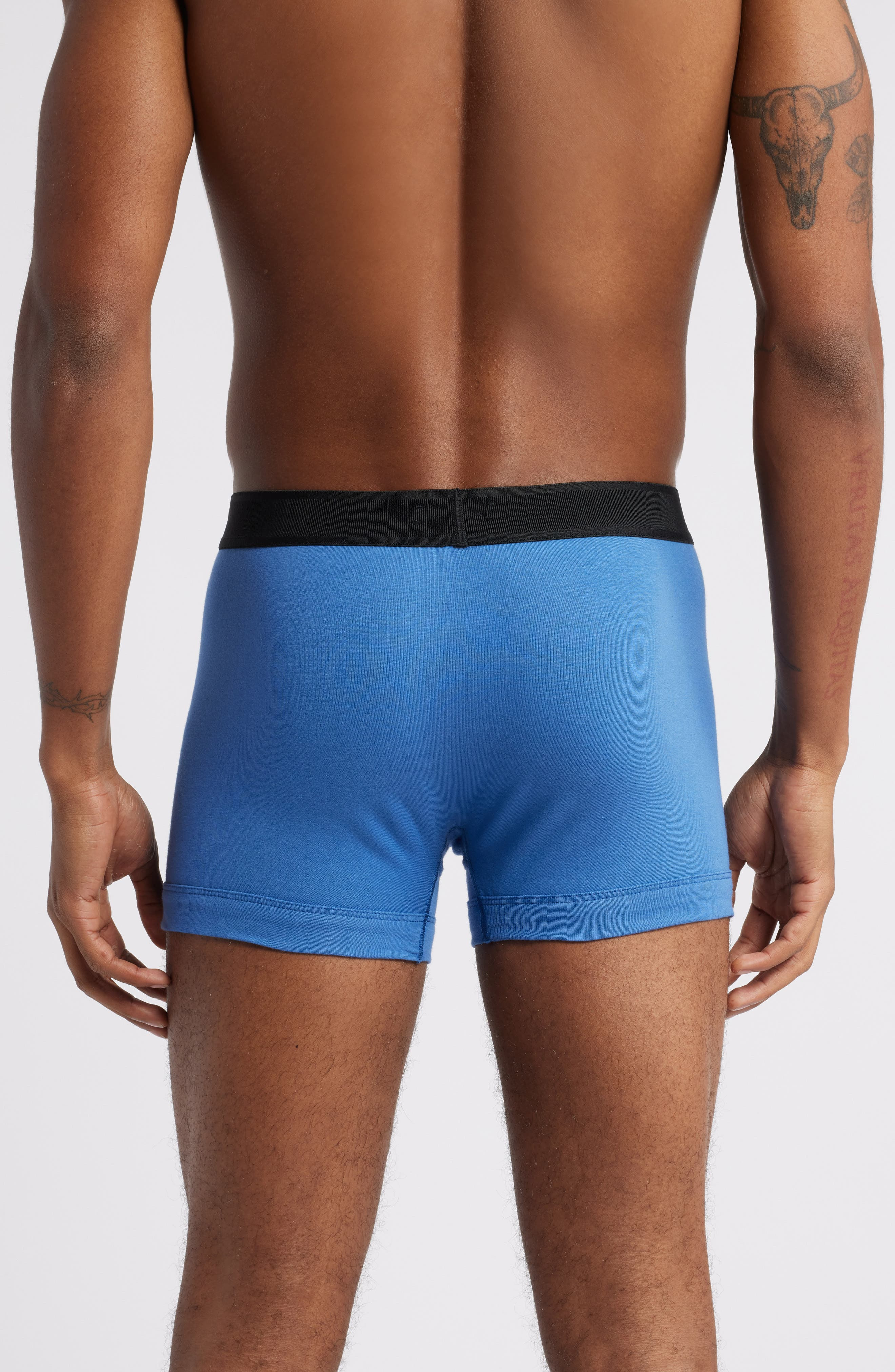 TOM FORD Cotton Stretch Jersey Boxer Briefs in Blue Navy Rigato at Nordstrom - 2