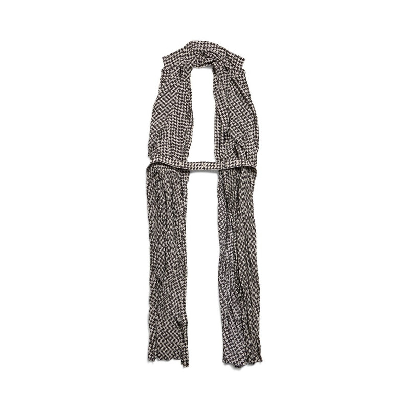 Women's Pleated Dress Stola  in Black/off White 4