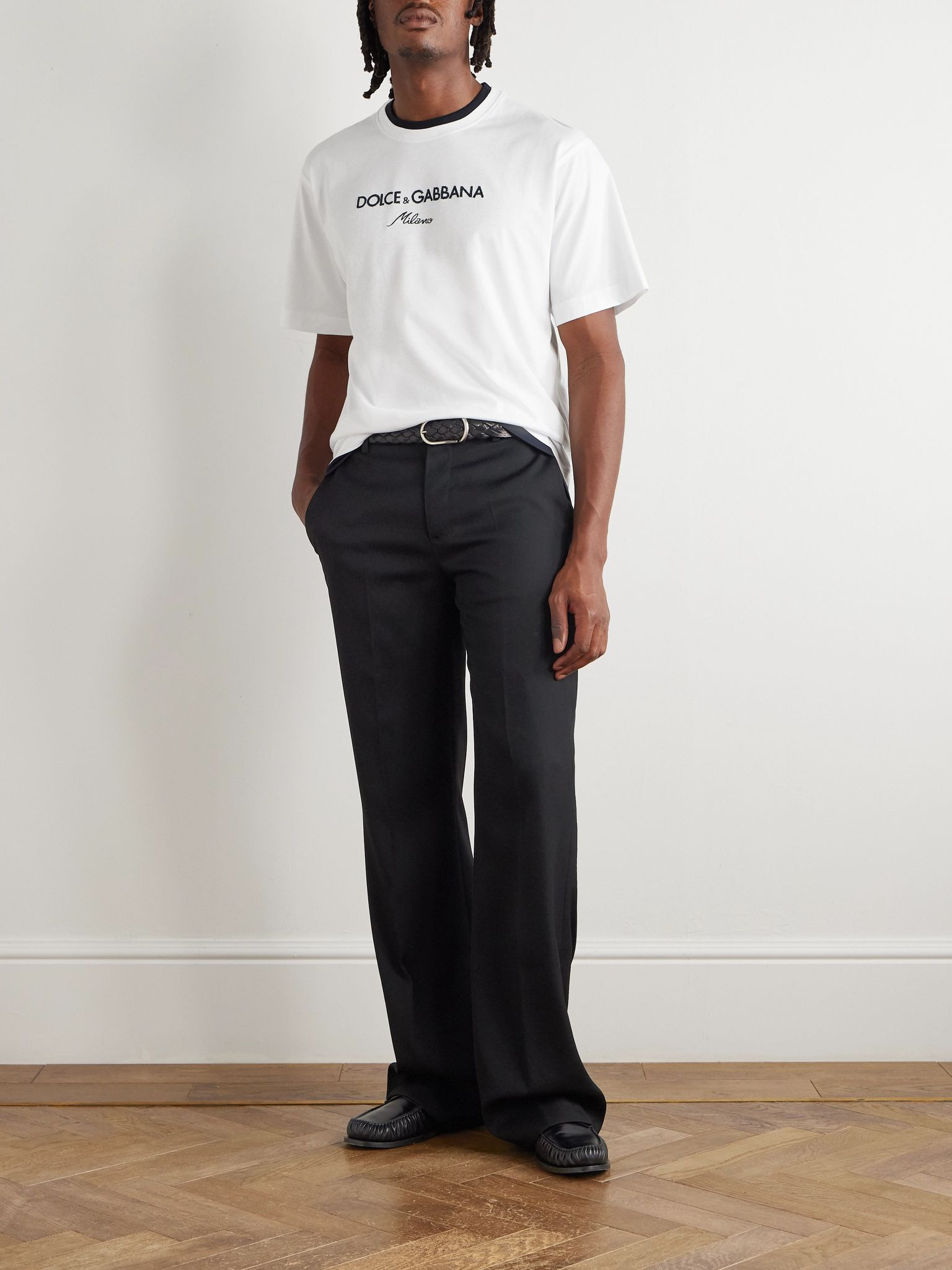 Logo-Embroidered Cotton-Jersey T-Shirt White - 2