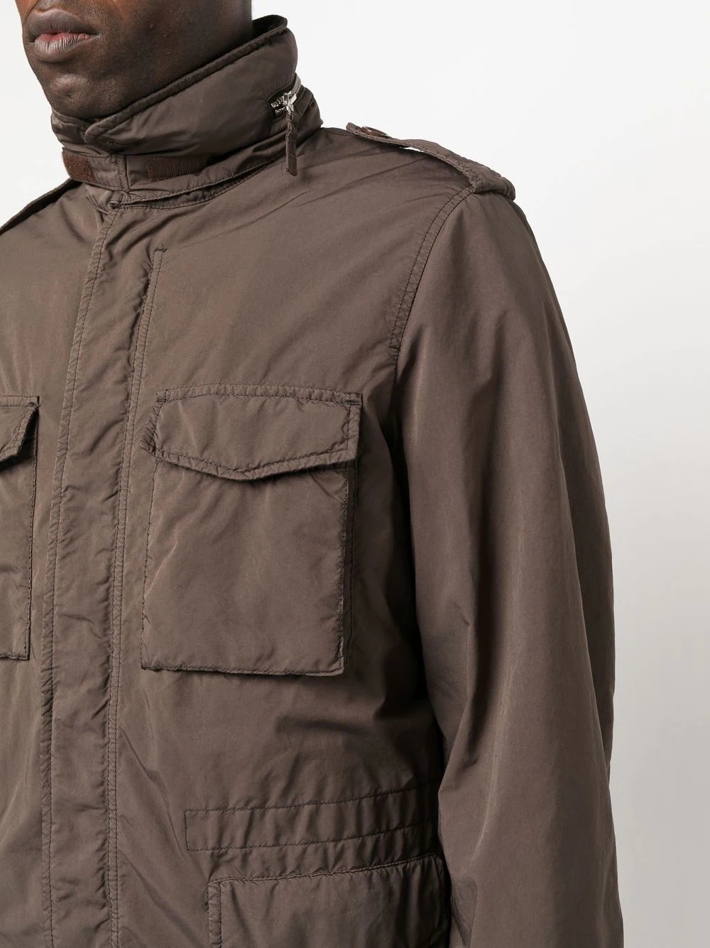 cargo-pocket hooded coat - 5