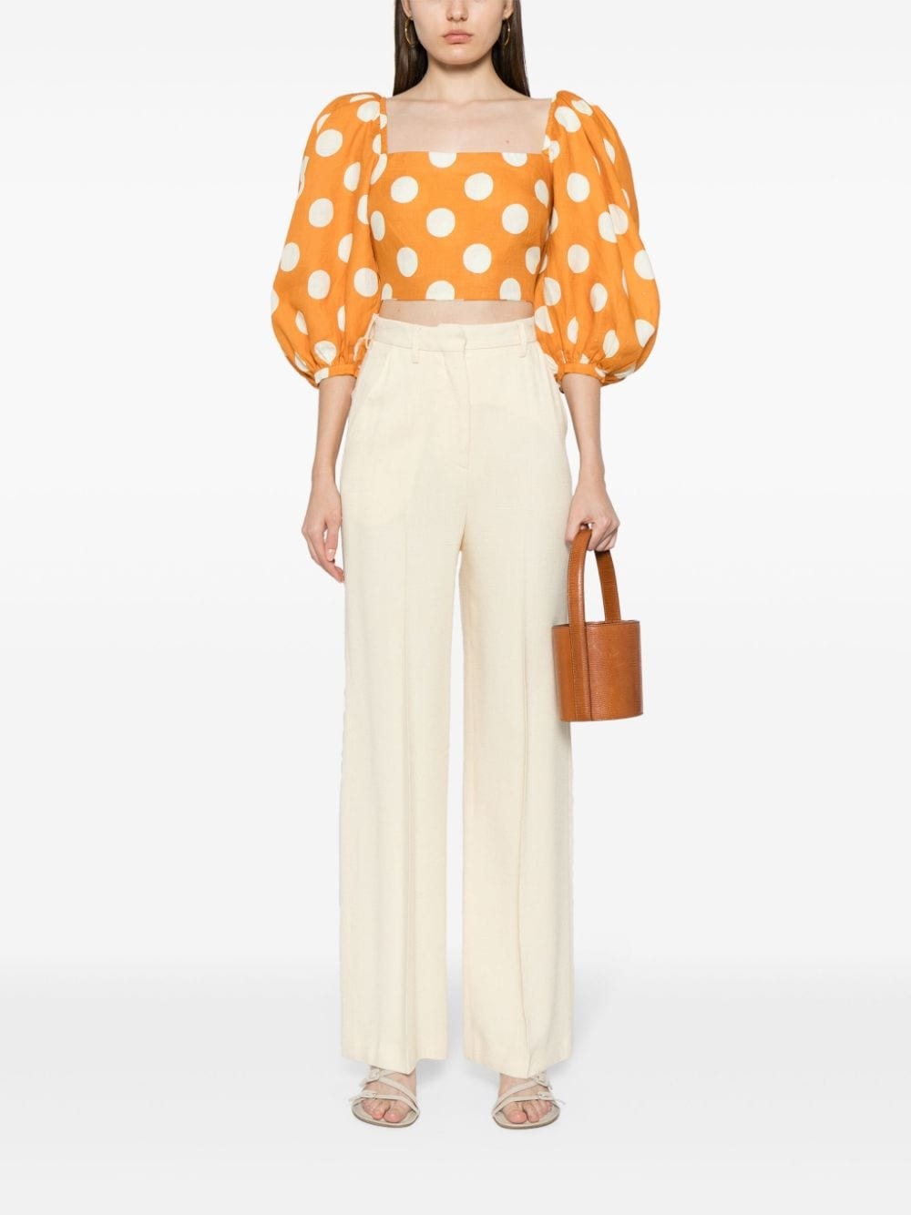 Sami polka dot-print cropped blouse - 2