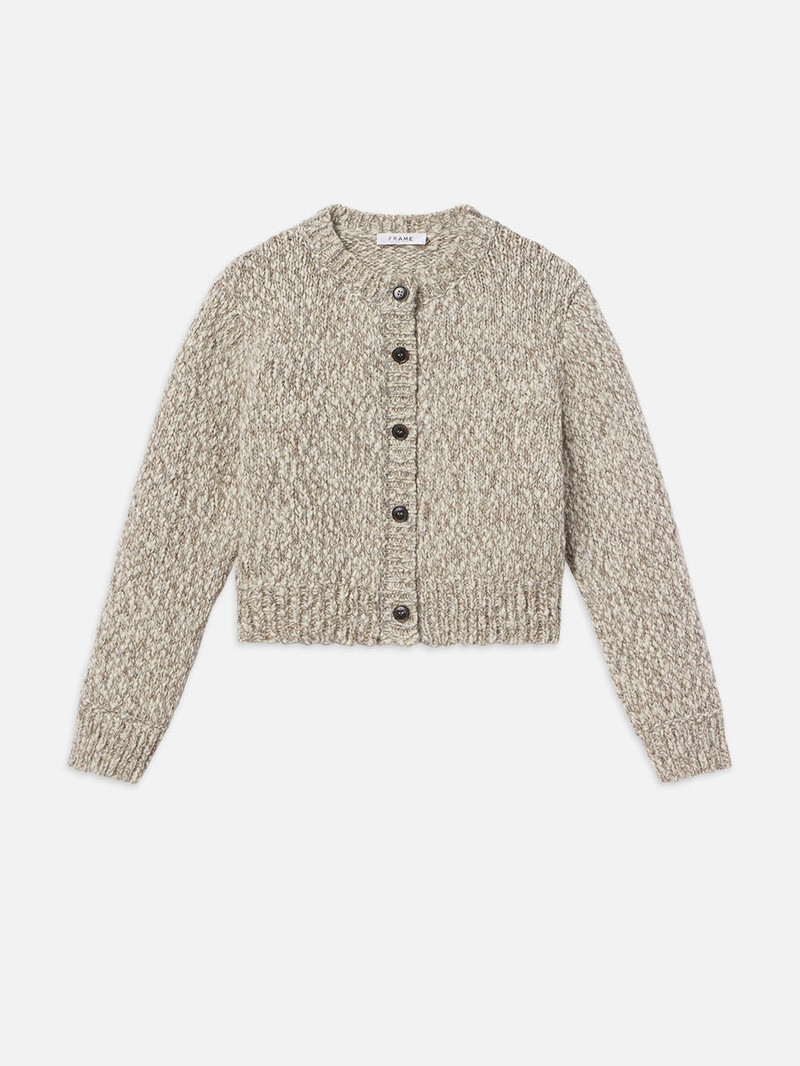 Marl Cardi Sweater in Cream Multi 1