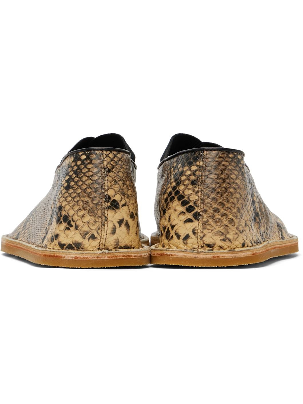 Beige & Black Leather Loafers - 2