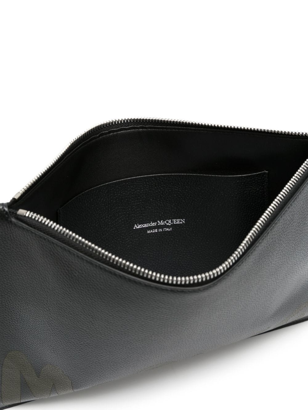 logo-print leather clutch bag - 5