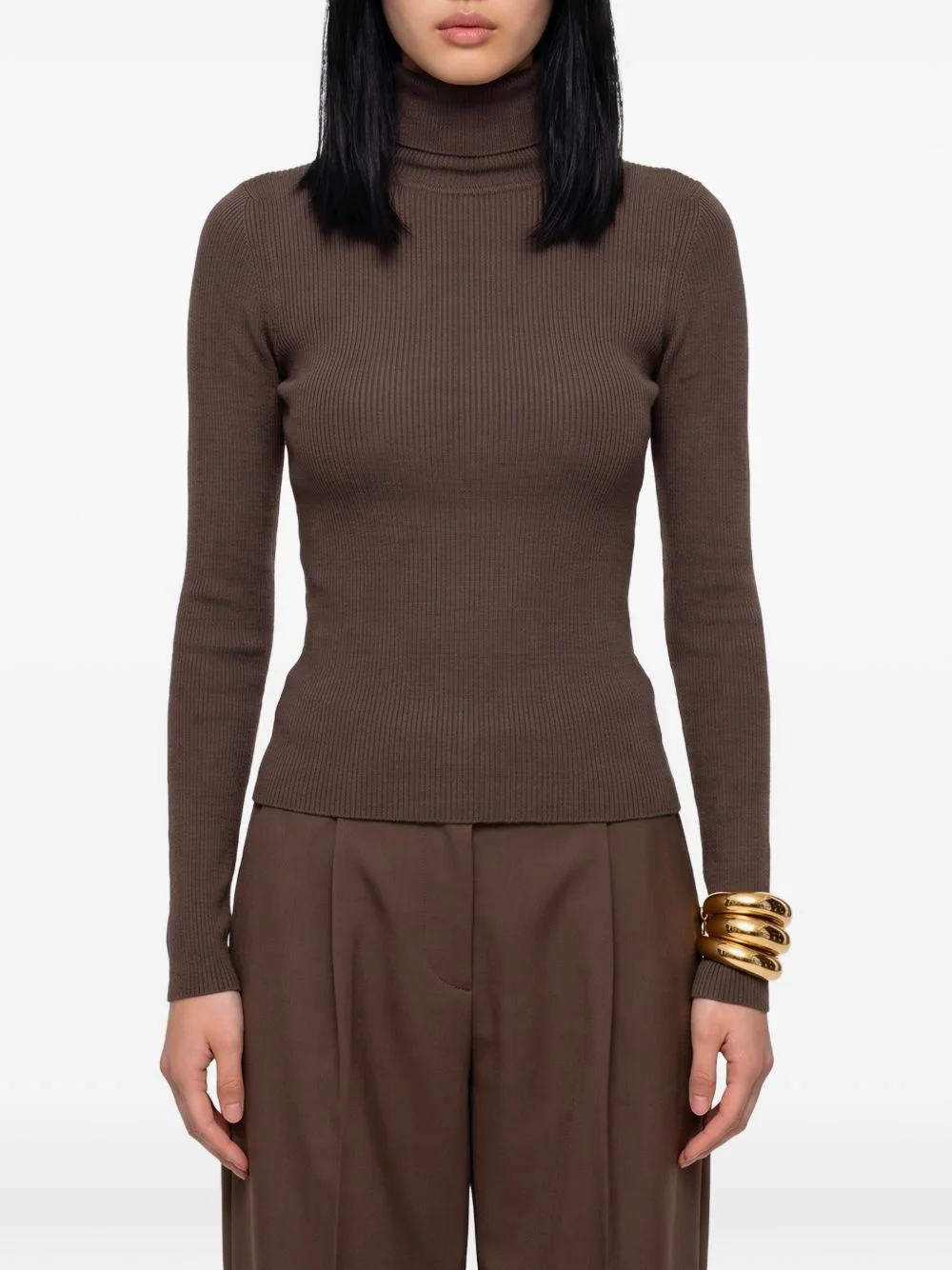 ribbed-knit turtleneck sweater - 1