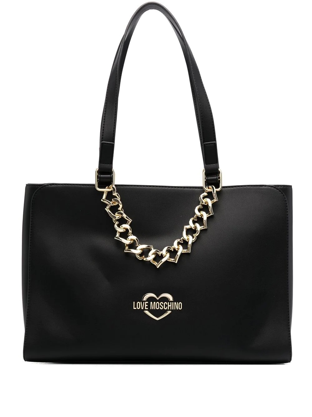 logo-plaque faux-leather tote bag - 1