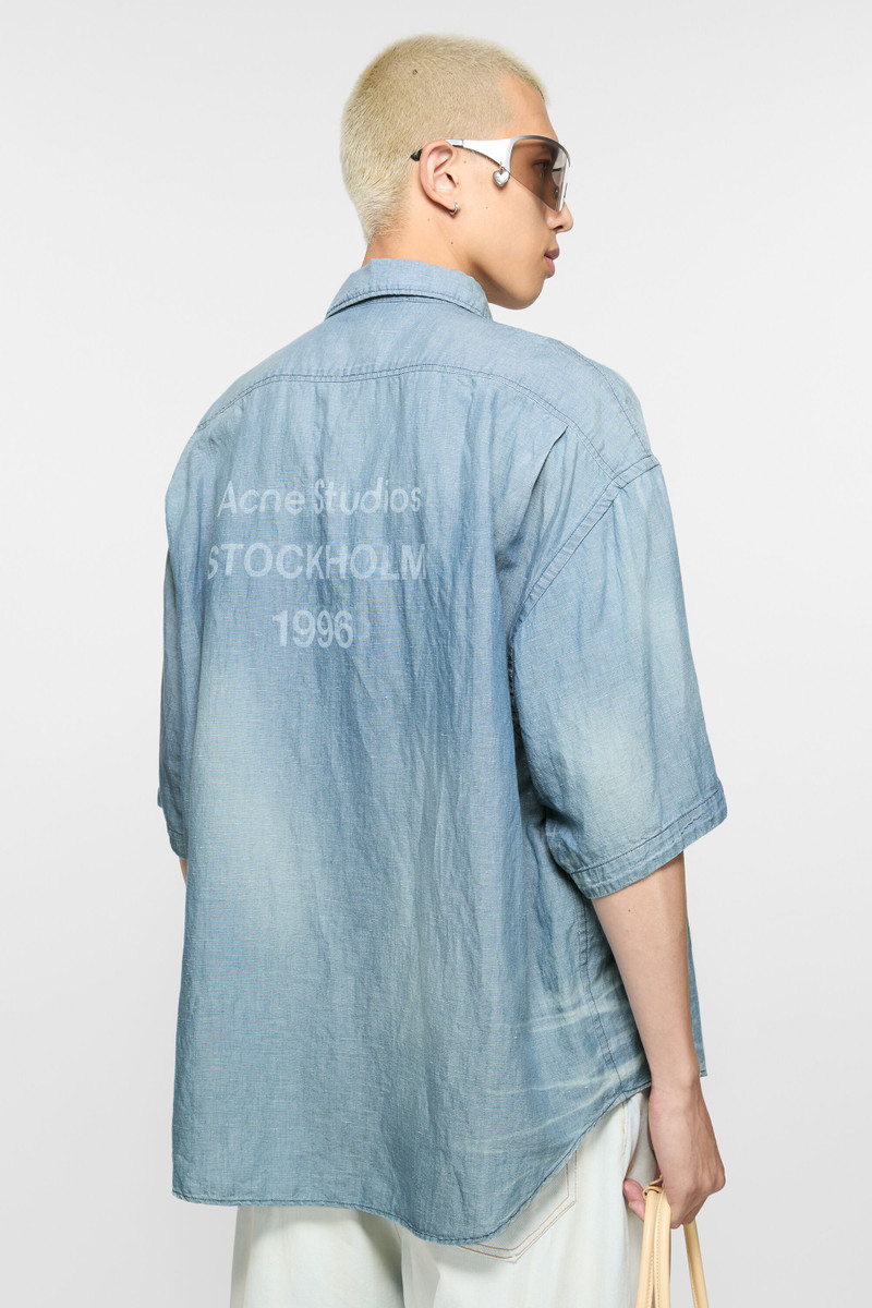 Button-up shirt logo stamp - Mid blue 3