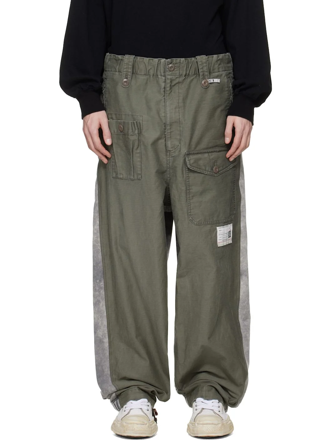 Khaki Sweat Pants Combined Cargo Pants - 1