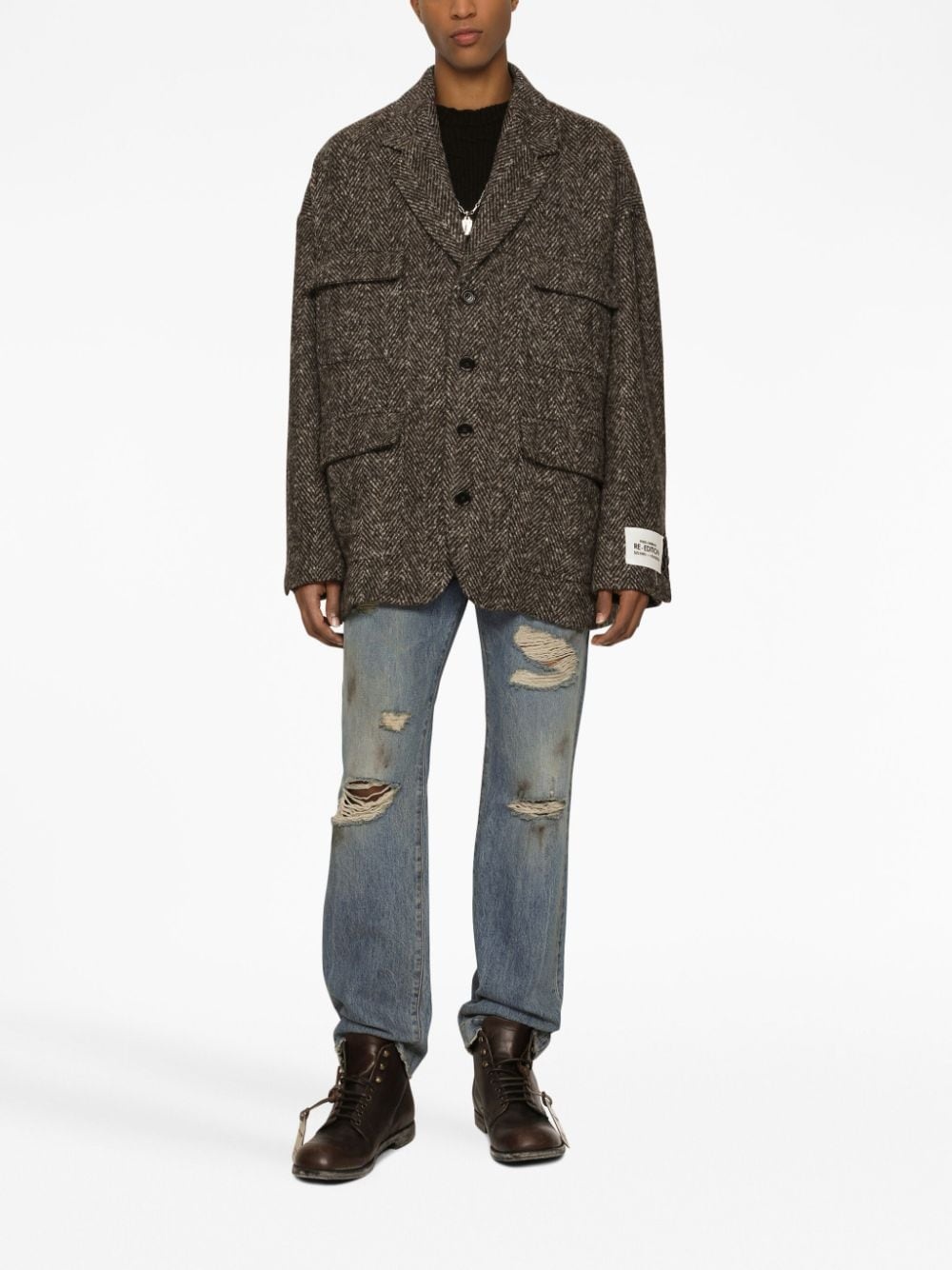 ripped slim-fit jeans - 3