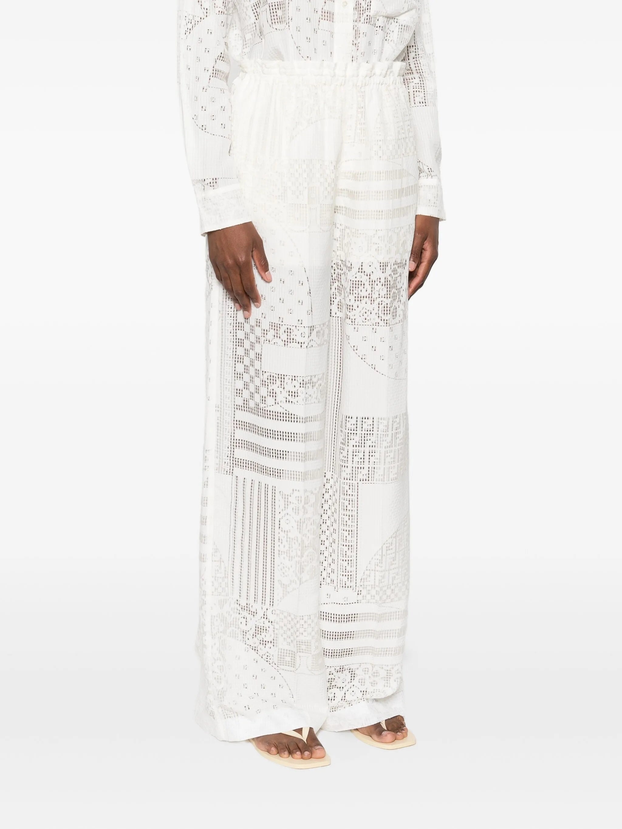 Fendi Lace-panel Trousers - 2