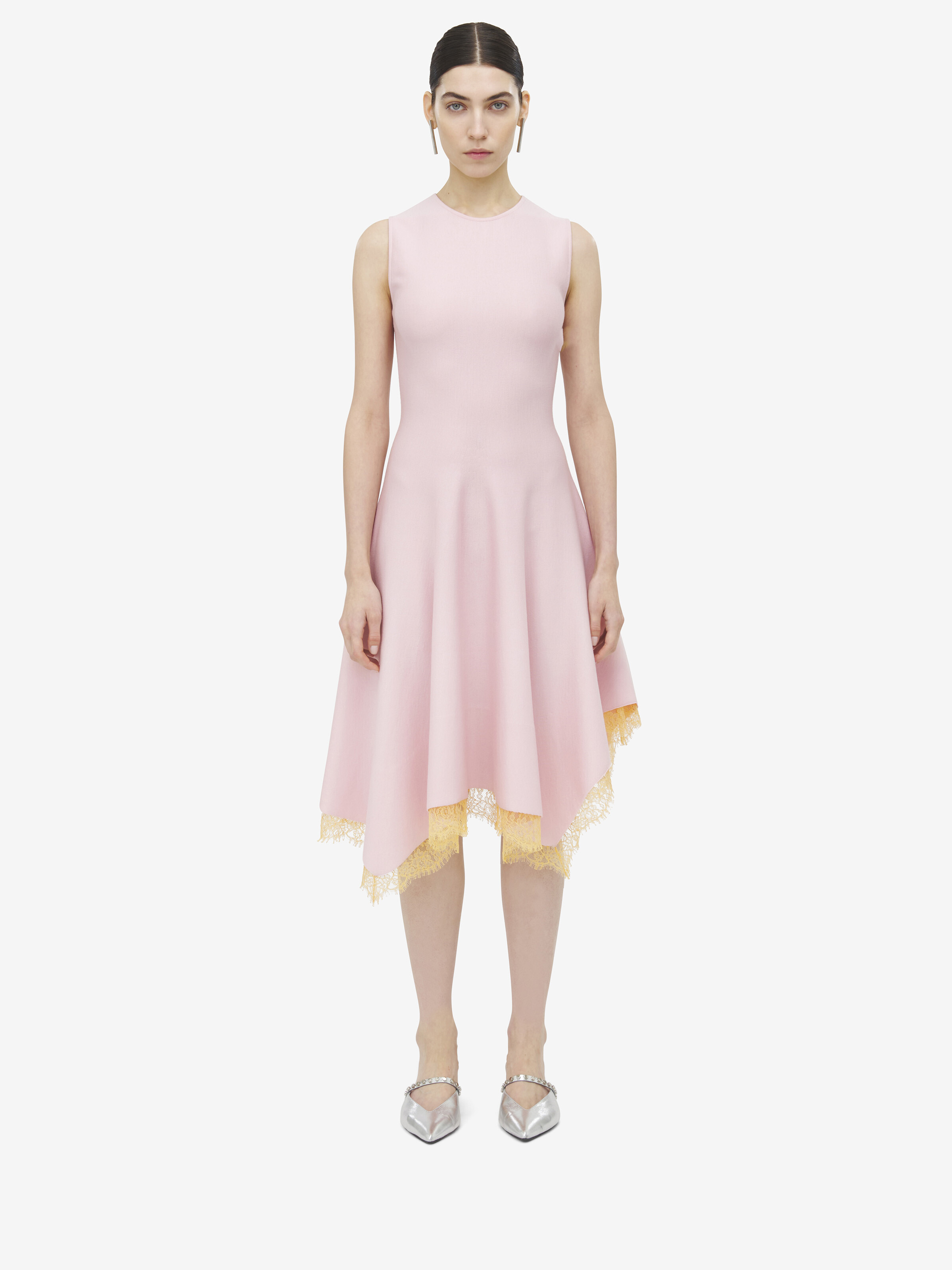 Lace Detail Asymmetric Dress - 2