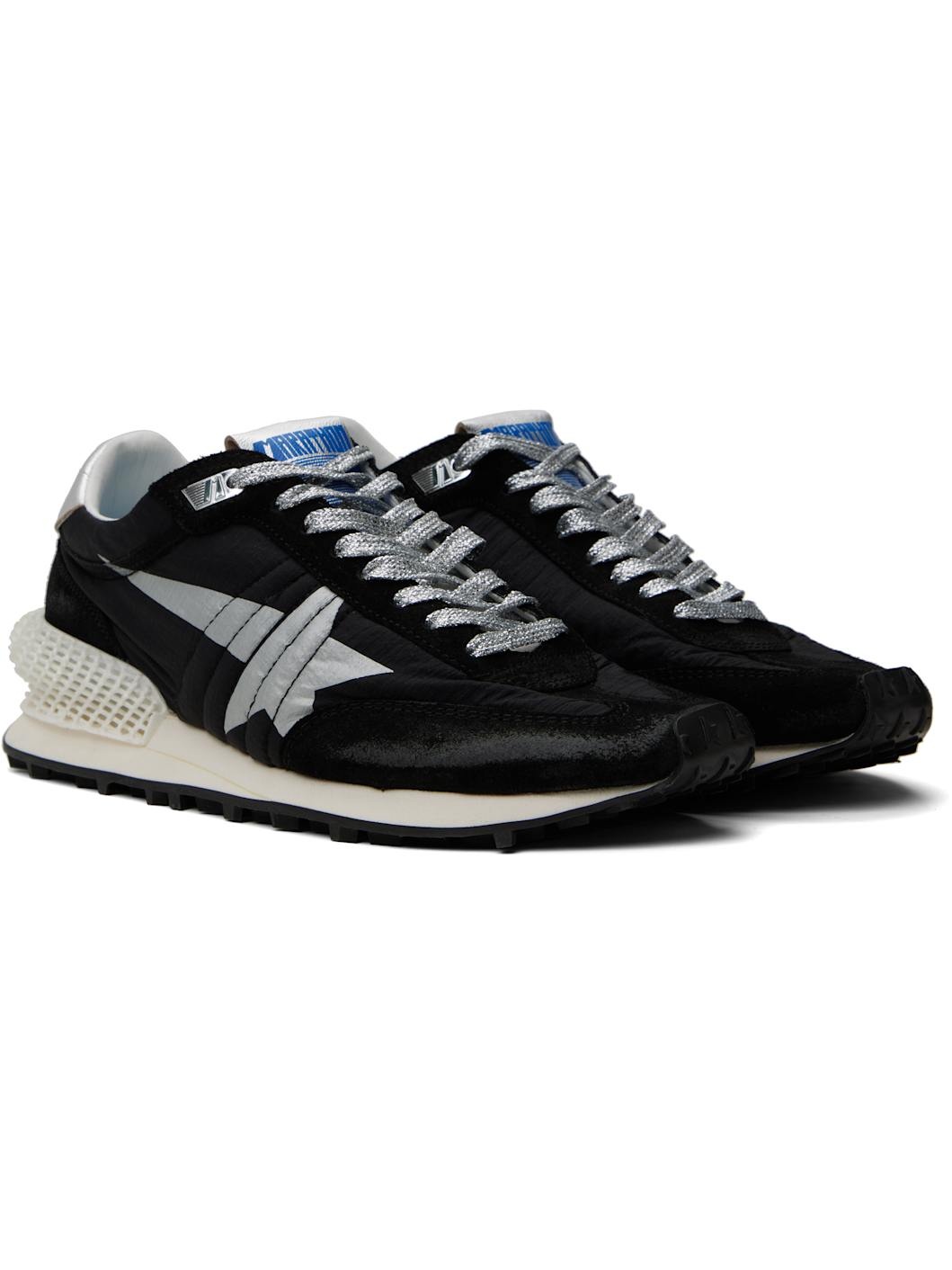 Black & Silver Marathon Sneakers - 4
