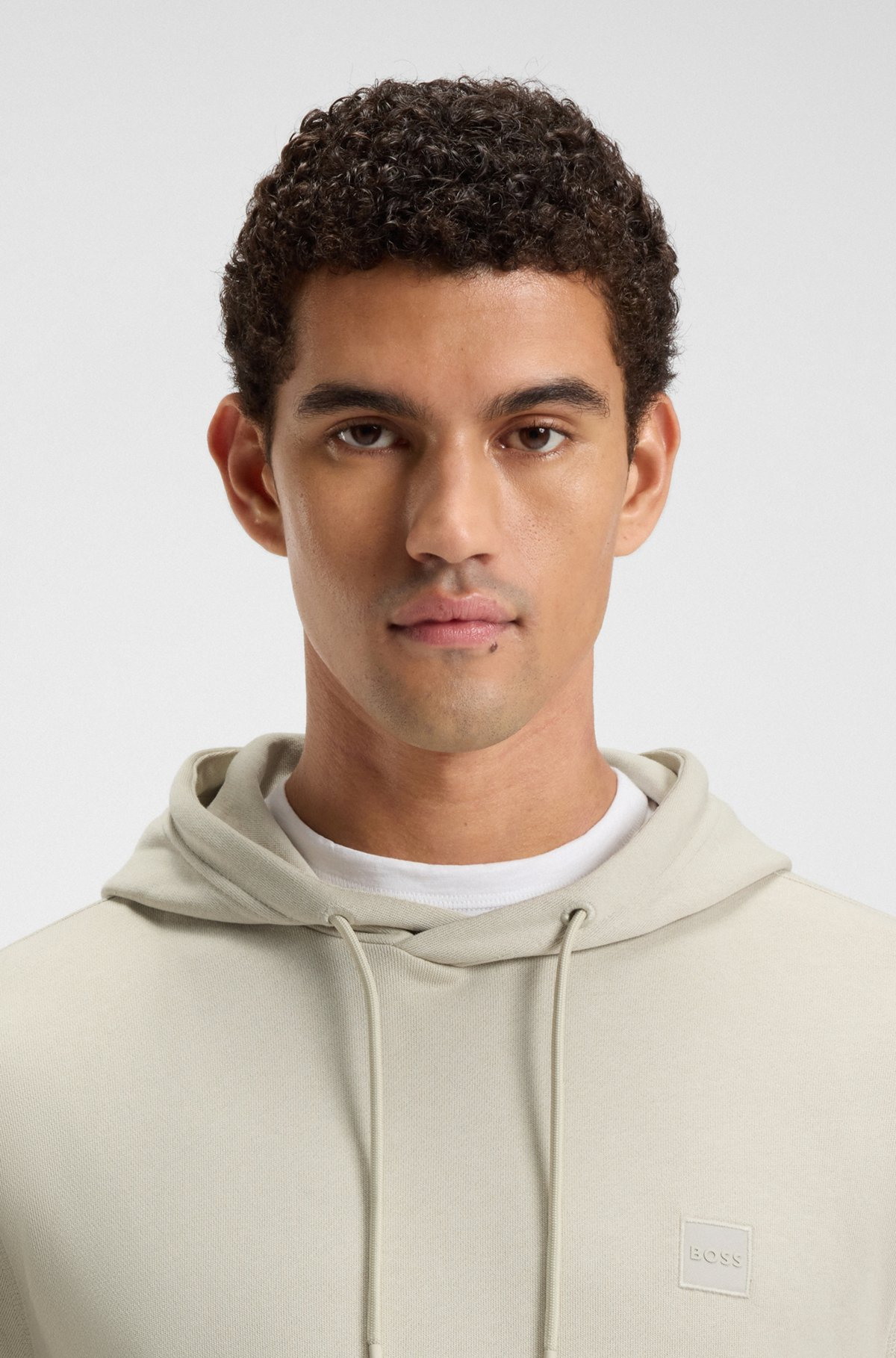 REGULAR-FIT HOODIE IN COTTON TERRY WITH LOGO PATCH - 3