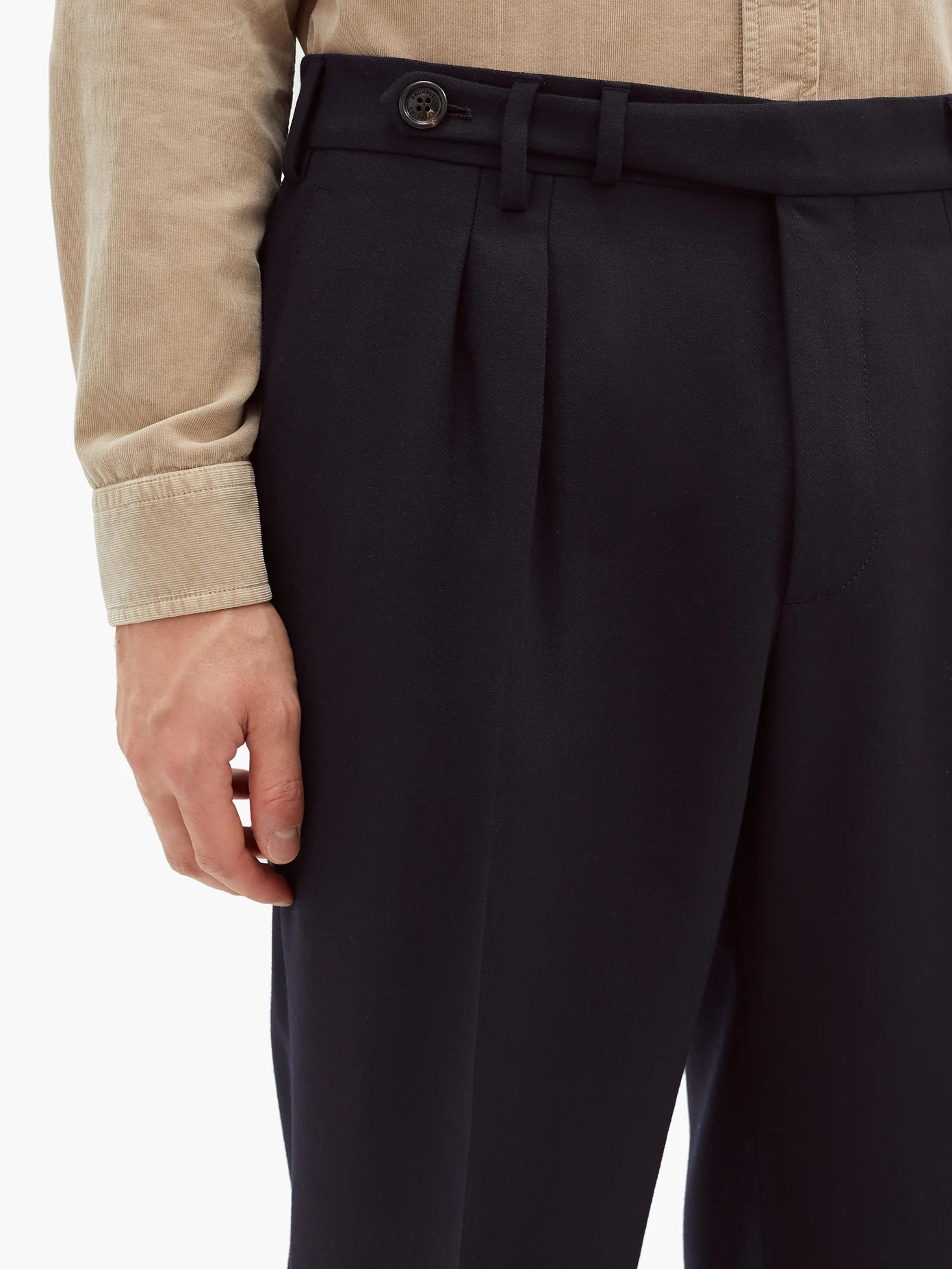 Adjustable-waist tailored wool-twill trousers - 3