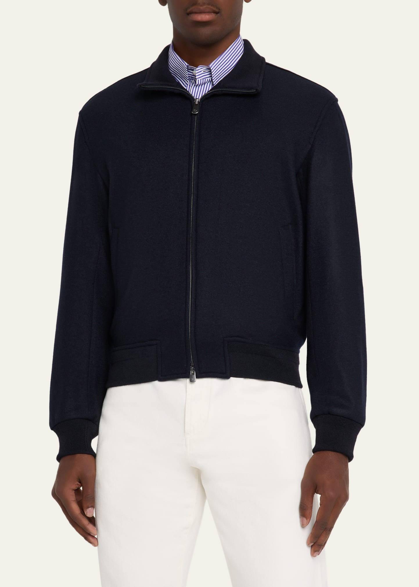 Men's Double-Face Cashmere Full-Zip Jacket - 4