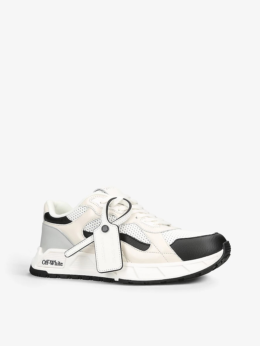 Runner B leather and mesh low-top trainers - 3