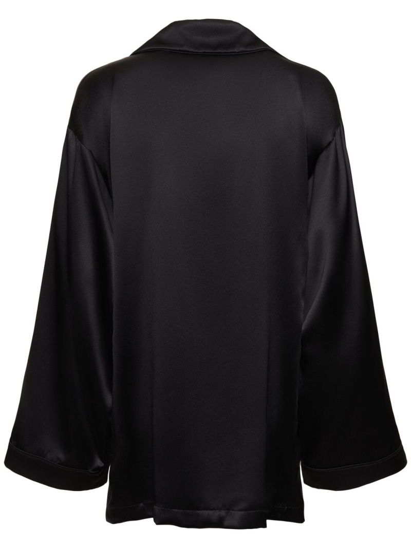 Vasaio silk satin wide sleeve shirt - 5