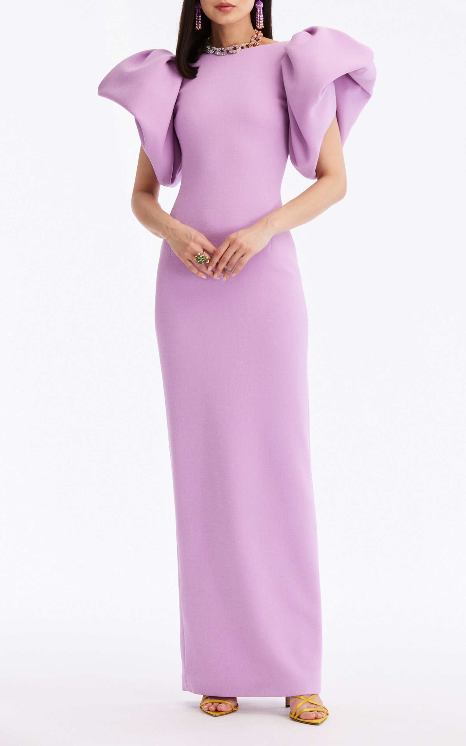 Stretch-Wool Maxi Gown purple - 6