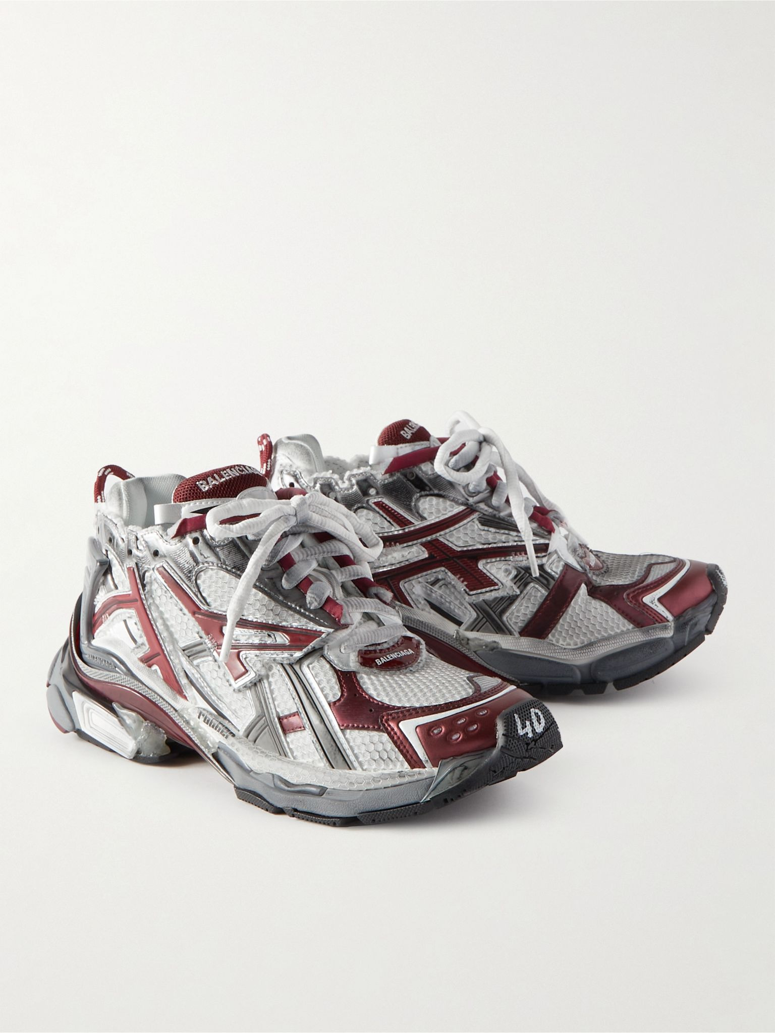 Runner Nylon, Mesh and Rubber Sneakers Gray - 4