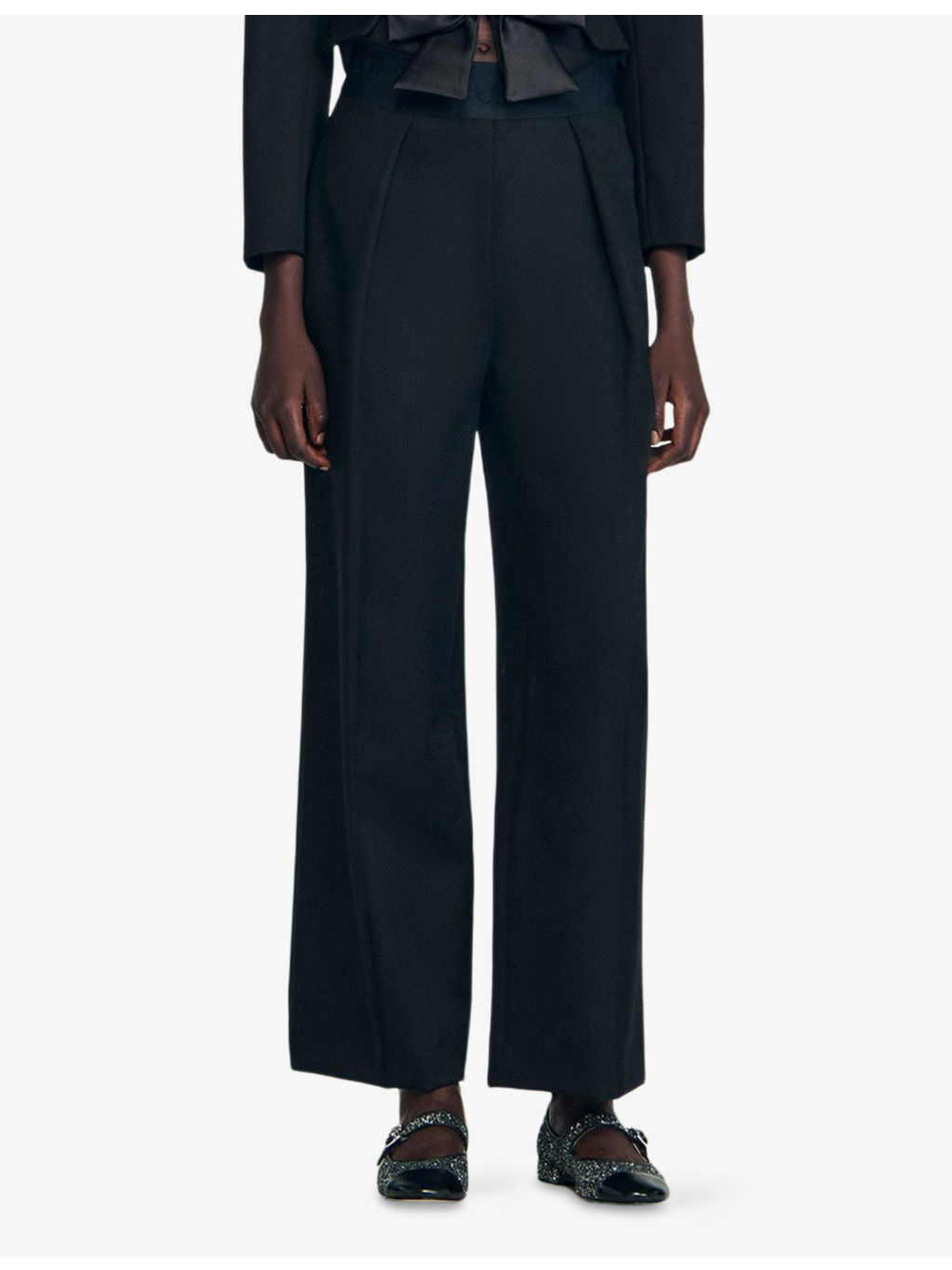 Logo-Waist Wide-Leg Wool Trousers - 3