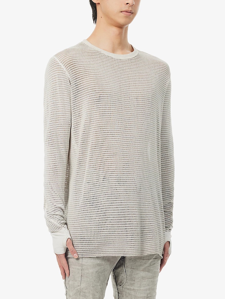 Exposed-seam raw-trim cotton knitted T-shirt - 3
