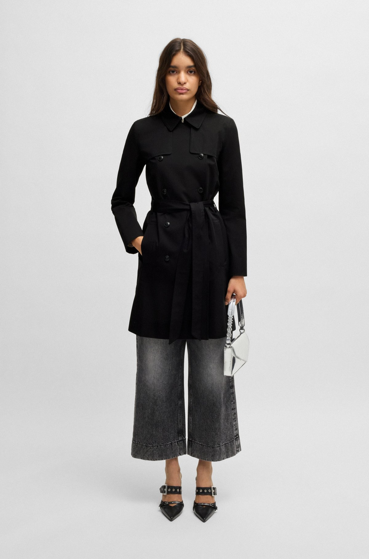 DOUBLE-BREASTED REGULAR-FIT TRENCH COAT IN COTTON - 3