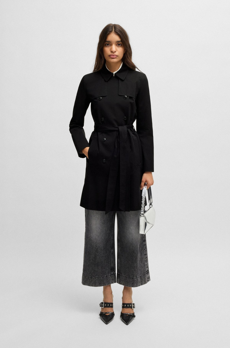 HUGO DOUBLE-BREASTED REGULAR-FIT TRENCH COAT IN COTTON outlook