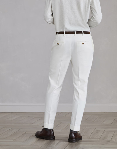 Brunello Cucinelli Garment-dyed Italian fit trousers in twisted cotton gabardine outlook