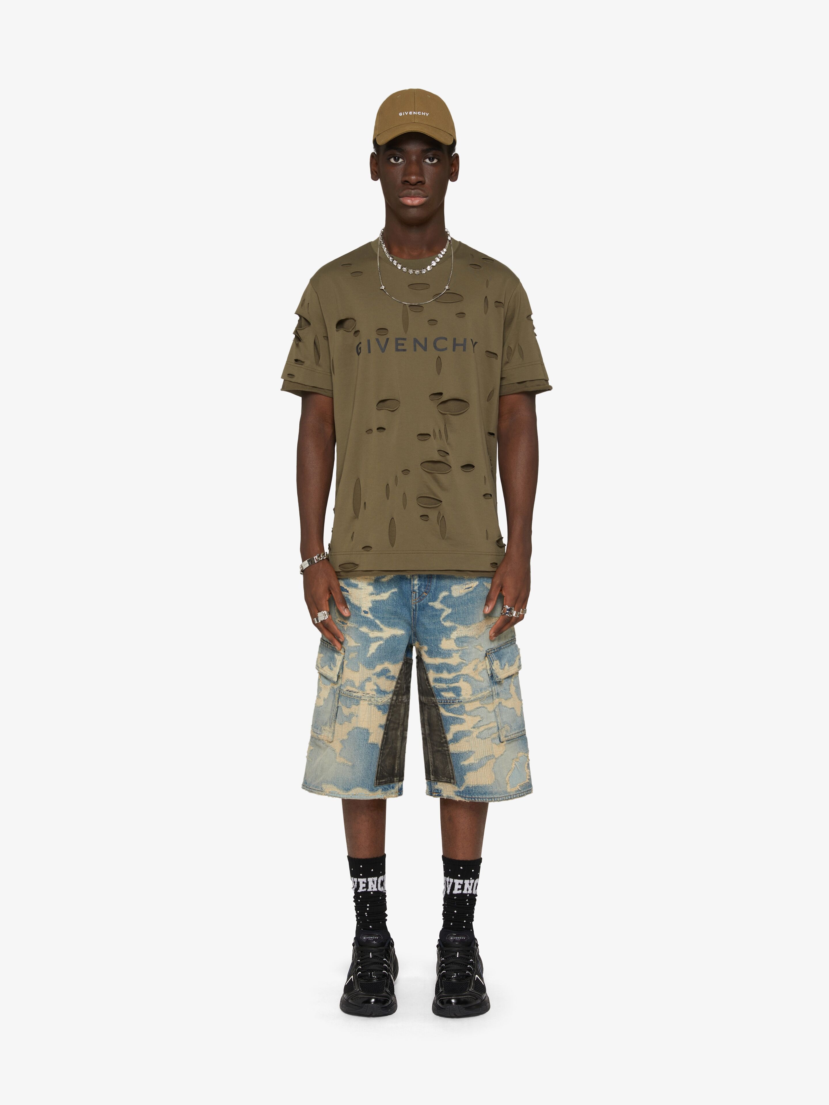 GIVENCHY OVERSIZED T-SHIRT IN DESTROYED COTTON - 2