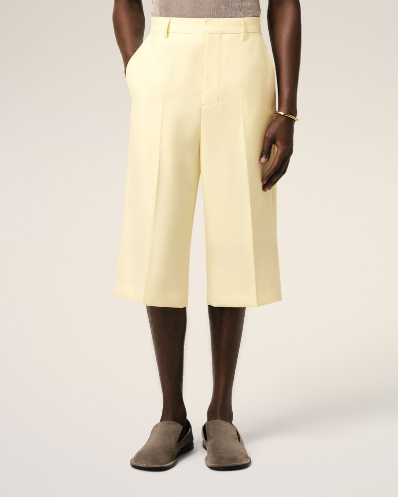 YELLOW WOOL WIDE BERMUDA 3