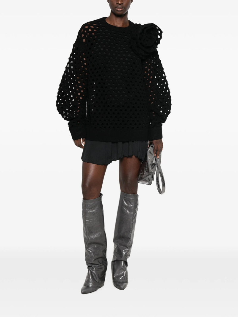 Blumarine Crochet-knit Floral-appliqué Sweater 5
