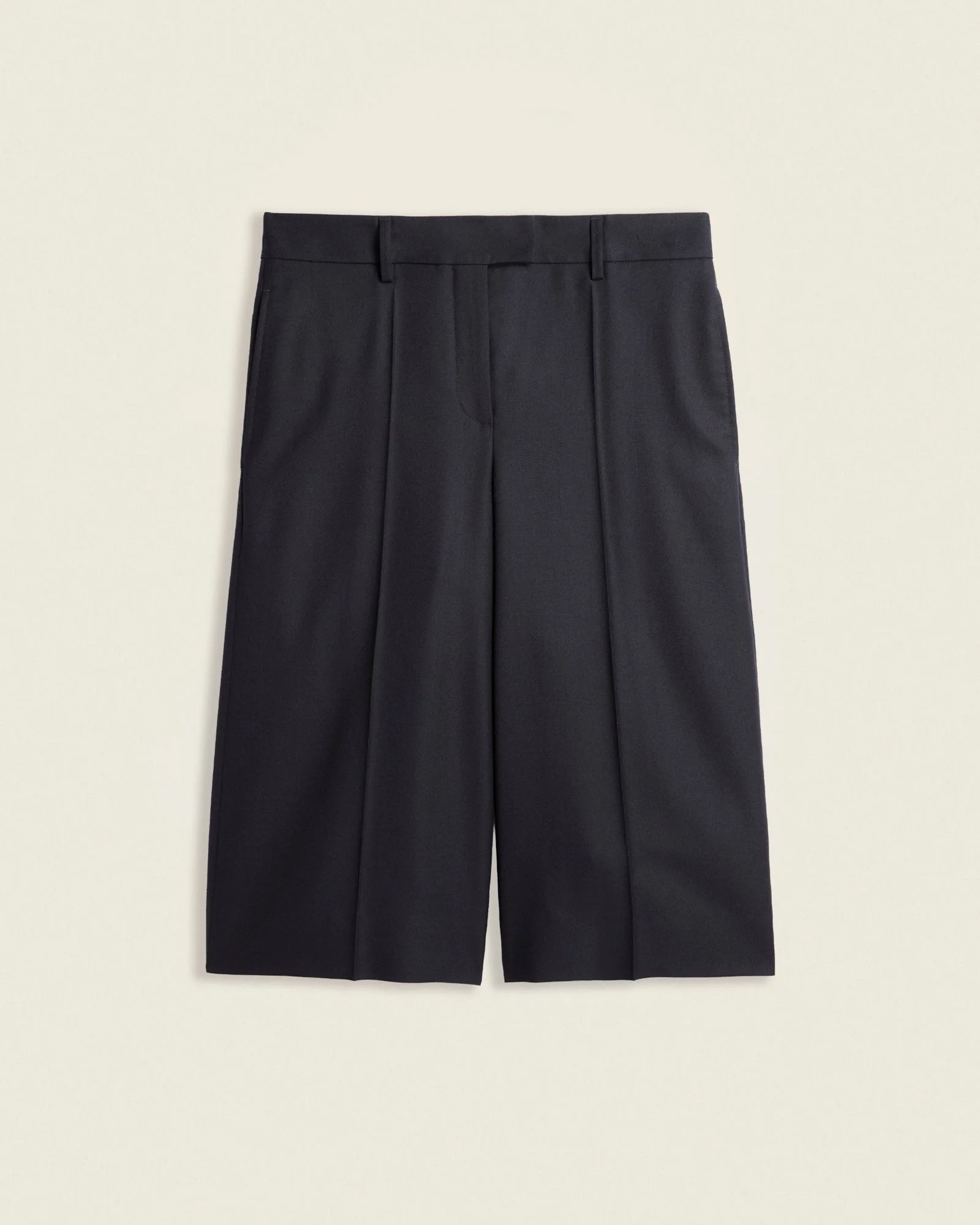 Straight-fit Bermuda shorts in natural-stretch wool - 1
