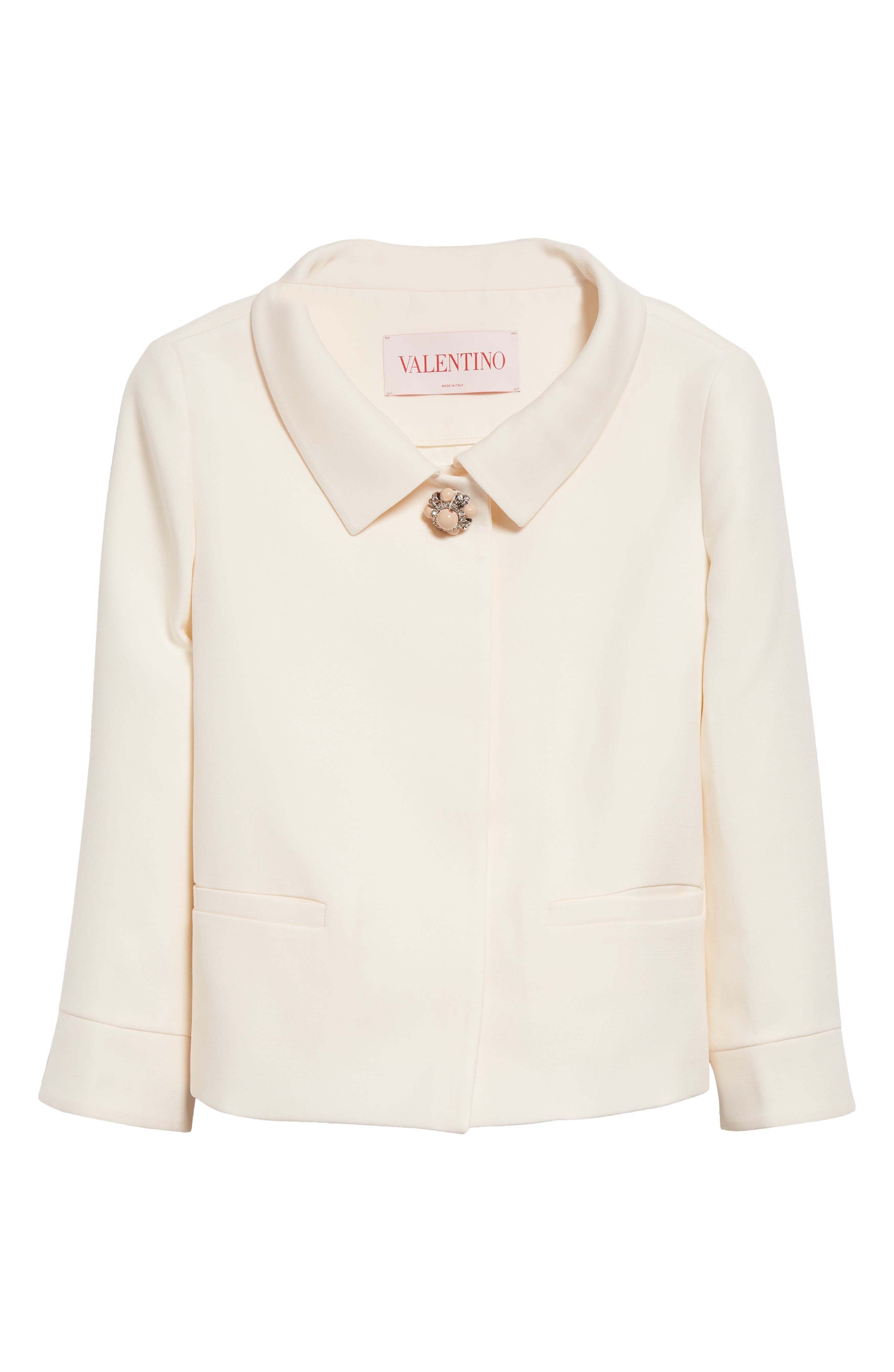 Valentino Garavani Crepe Couture Jacket in Ivory at Nordstrom - 7