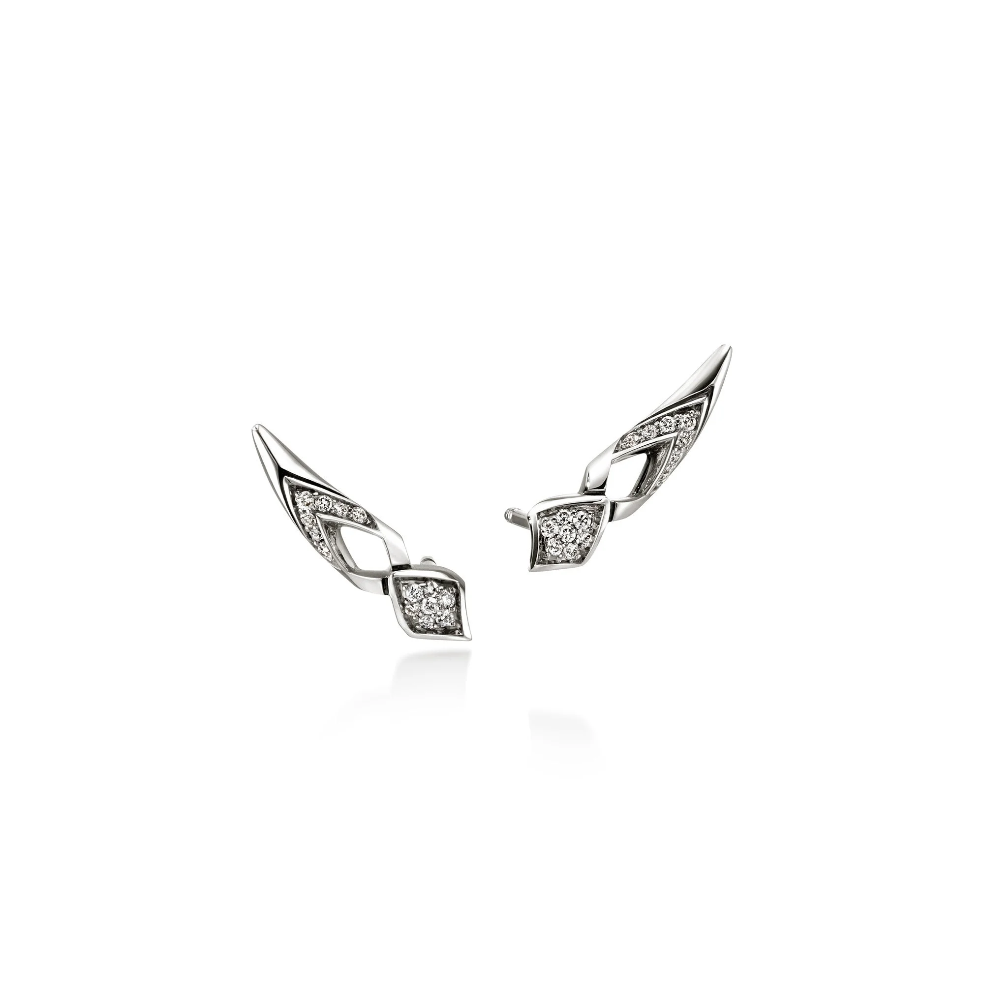 Naga Earrings, Sterling Silver, Diamonds - 1