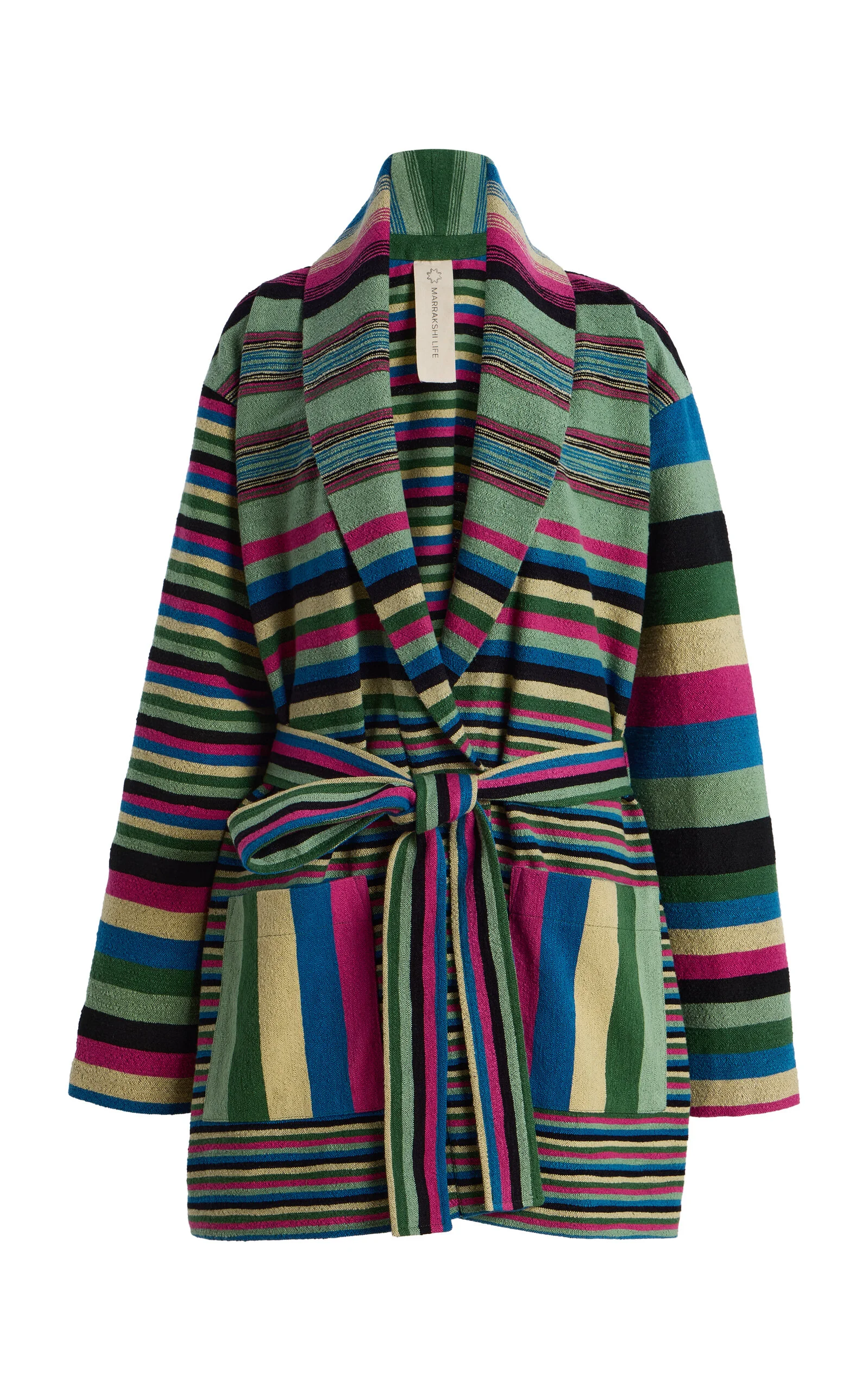 Exclusive Short Cotton Boucle Robe Coat multi - 1