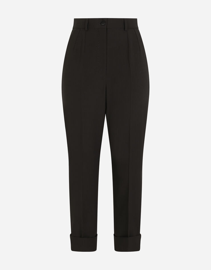 Woolen pants with turn-ups - 1