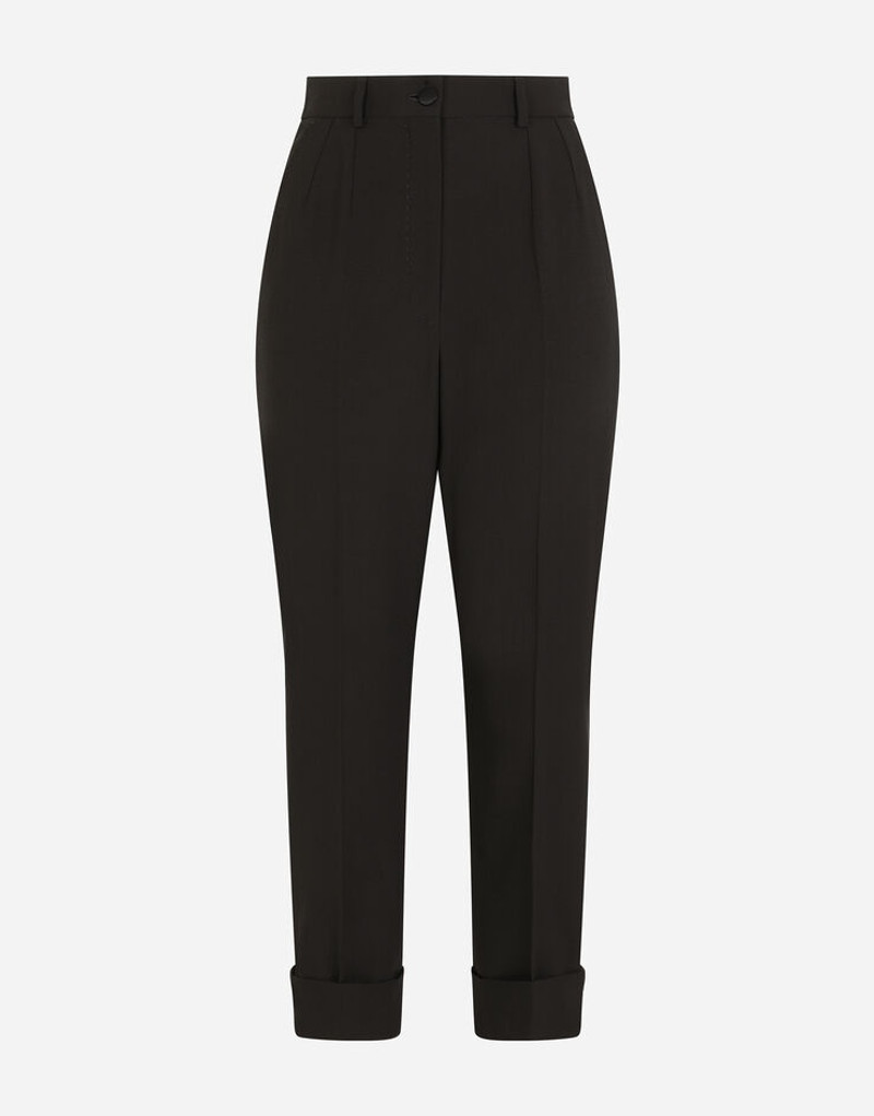 Woolen pants with turn-ups 1