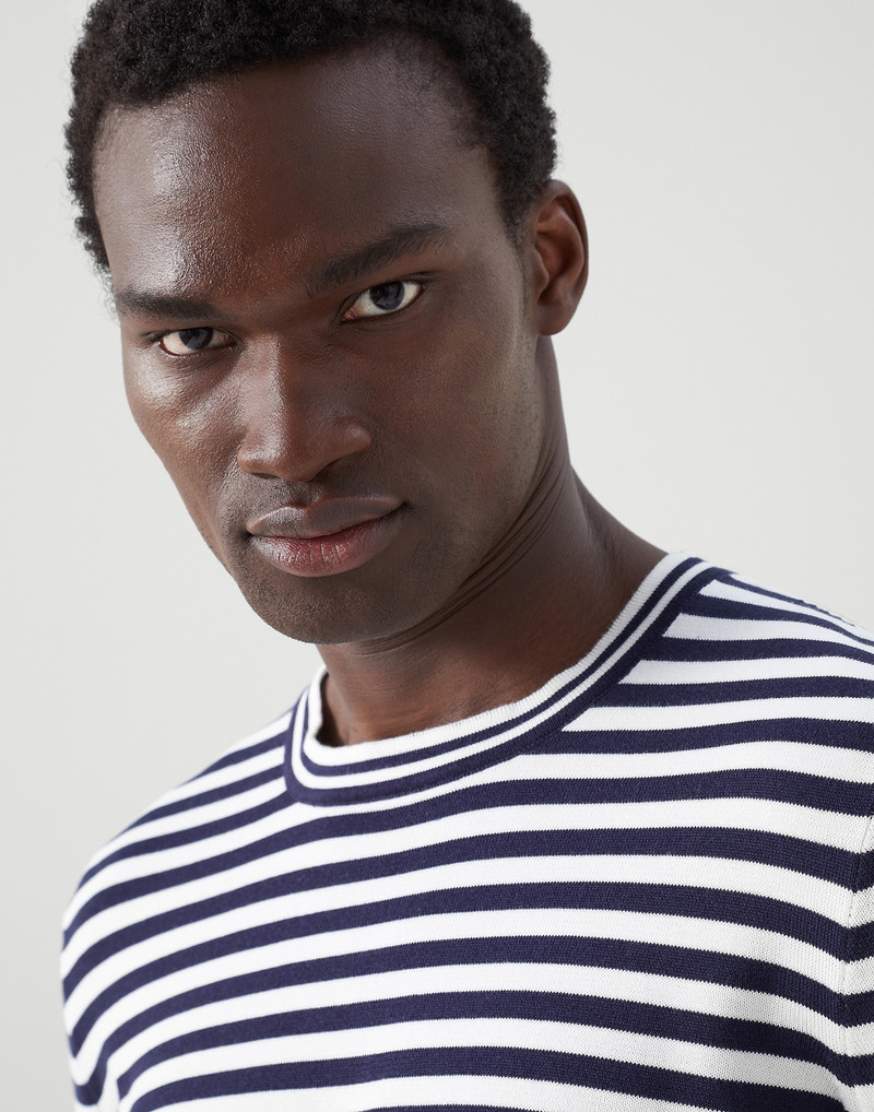 Striped lightweight cotton sweater 3
