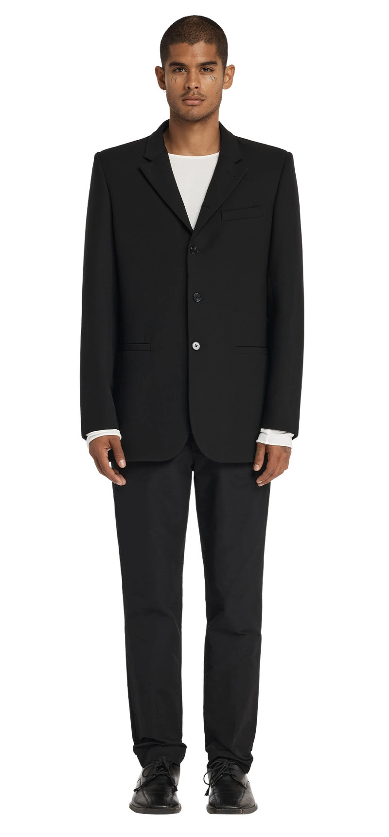 entire studios SIMPLE BREASTED BLAZER BLACK outlook