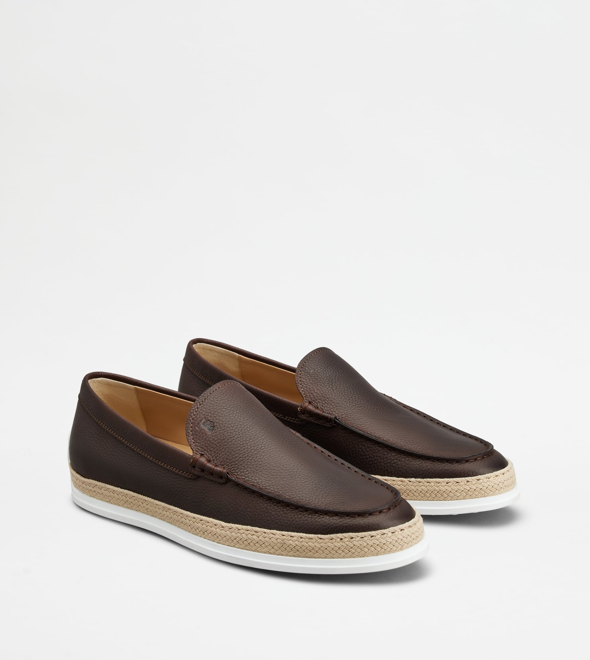SLIPPER LOAFERS IN LEATHER - BROWN - 3