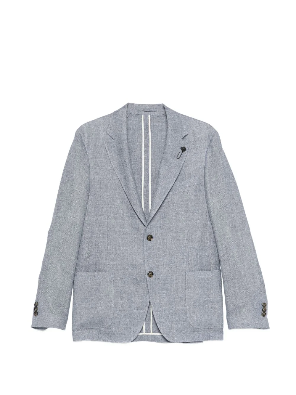 button linen blazer - 1