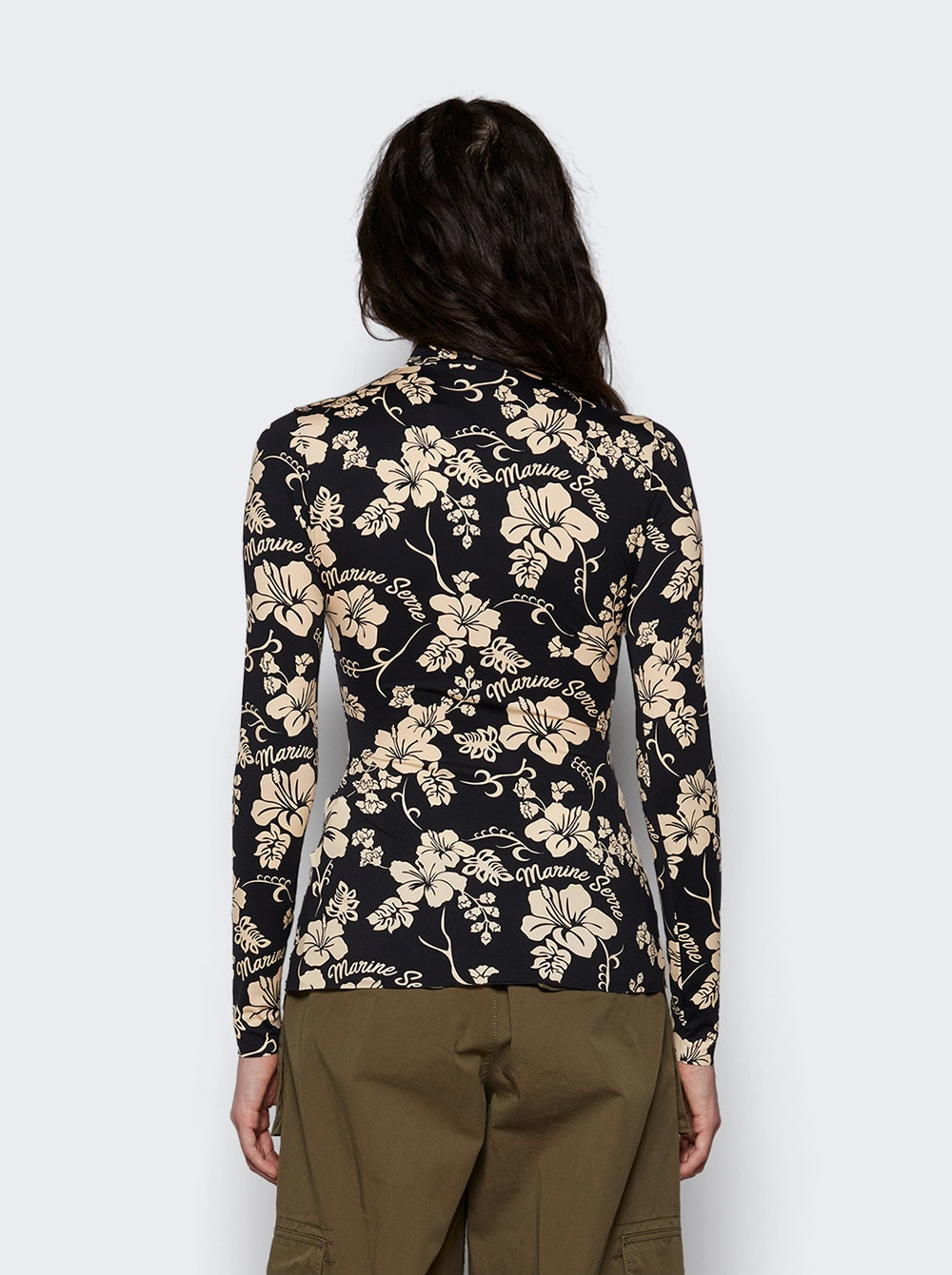 High Neck Top Black Floral - 5