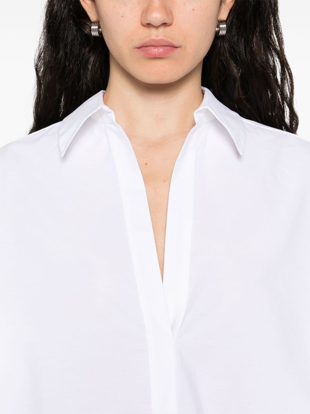 polo-collar poplin shirt - 5